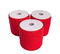 Dyneema Reflective Rope -2mm 400kg Fracture Strain - Suitable for Tents, Kite Surfing, and Other 65 feet (red, 2mm) (red, 4mm)