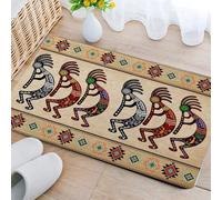 DYNH Southwest Bathroom Rugs, Native American Aztec Bath Mat, Southwestern Navajo Abstract Retro Tribal Geometric Boho Kokopelli Bathroom Mat Bath Rugs,16X24IN