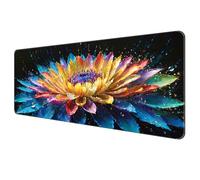 Dynippy Thin Extended Gaming Mouse Pad （31.5 * 11.8 * 0.08 inch） with Stitched Edges Large, Long XXL Keyboard and Mouse pad Desk Mat for Gaming Office & Home - Flower 30