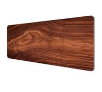 Dynippy Thin Extended Gaming Mouse Pad （31.5 * 11.8 * 0.08 inch） with Stitched Edges Large Mousepad Long XXL Keyboard and Mouse pad Desk Mat for Gaming Office & Home - Wood Grain