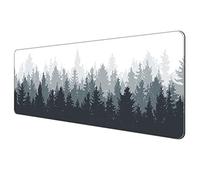 Dynippy Thin Extended Gaming Mouse Pad （31.5 * 11.8 * 0.08 inch） with Stitched Edges Large Mousepad Long XXL Keyboard and Mouse pad Desk Mat for Gaming Office & Home - Forest Tree