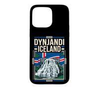 Dynjandi Iceland Flag Waterfall Vintage Art Case for iPhone 15 Pro Max