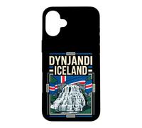 Dynjandi Iceland Flag Waterfall Vintage Art Case for iPhone 16 Plus