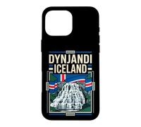 Dynjandi Iceland Flag Waterfall Vintage Art Case for iPhone 16 Pro Max