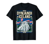 Dynjandi Iceland Flag Waterfall Vintage Art T-Shirt