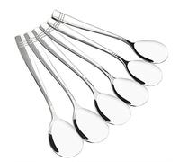 Dynko Set of 6 Stainless Steel Spoon for Serving, Large Table Serving Spoons