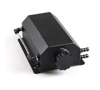 Dyno Racing Universal 2L Alloy Engine Oil Fuel Gas Catch Can Breather Tank Bottle Coolant Radiator Overflow Tank (BK)