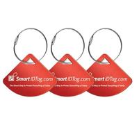 Dynotag® Express Series Solid Metal Web Enabled Smart Bag Tag ID + Steel Loop, Anodized Aluminum with DynoIQ™ & Lifetime Recovery Service (Ruby Red)