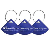 Dynotag® Express Series Solid Metal Web Enabled Smart Bag Tag ID + Steel Loop, Anodized Aluminum with DynoIQ™ & Lifetime Recovery Service (Sapphire Blue)