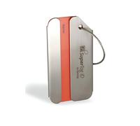 Dynotag Web Enabled Brushed Stainless Steel Smart Luggage ID Tag+ Steel Loop w. DynoIQ & Lifetime Recovery Service