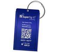 Dynotag Web Enabled QR Smart Aluminum Convertible Luggage Tag w. Steel Loop