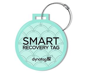 Dynotag Web Enabled QR Smart Deluxe Steel Luggage Tag & Braided Steel Loop