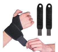 Dynozoom 2 Pcs Wrist Brace,Adjustable Velcro Wrist Band,Carpal Tunnel Wrist Strap for Snug Fit,Compression Wrist Supports for Weightlifting,Wrist Pain Relief,Fitness(Black)