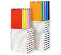 Dynta Pocket Notebook Bulk 60 Packs, 3x5 Inch Small Notepad Top Bound With Lined Pages, 10 Vibrant Colored Mini Spiral Notebooks 60Sheets/120Pages (80GSM), Memo Pads for Home, School, College, Office