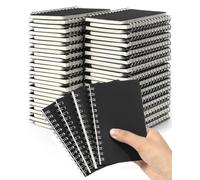Dynta Spiral Notebooks Memo Pads 3x5 Bulk, 60 Packs Small Pocket Notebooks, Mini Notepads Black Cardboard Cover for Note-taking, Writing, Office, School, Work, College (60 Sheets/120 Pages)