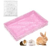 Dynvue Disposable Cage Liners Pack of 50 for Tray Max 35x25x2in, Clear Plastic Extra Large Rabbit Cage Liner Bag for Small Animal, Pet Essentials for Bunny Litter Box Rabbits Cats Hamster Daily Mess