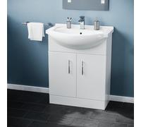 Dyon 650mm Floorstanding White Vanity Basin Unit Flat Pack