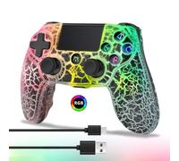 DYONDER Wireless Controller for PS4, Wireless Remote Gamepad with Unique Cracked Design/Dual Vibration/6-Axis Motion Sensor/Audio Function, Game Controller Widely Compatible with PS4/PC(Black)