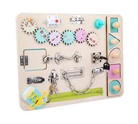DYOUen Busy Board for Toddlers Montessori Wooden Sensory Board Activity Board Bar Board Early Educational Learning Basic Toy Christmas