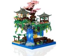 DYOUen Peach Blossom Lake Tree Micro Building Set Chinese Architecture Peach Blossom Pond Kits Floating Architecture Model Kit for Adults Kids Age 14+ (3320PCS) (style 2)
