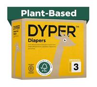 DYPER Bamboo Baby Diapers Size 3 - 168 Count | Honest Natural Ingredients | Fabric Alternative | Day & Night | Plant-Based + Eco Friendly | Hypoallergenic for Sensitive Skin from