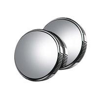 DYQ 2PC Suction Cup Car Convex Blind Spot Mirror HD 360 Degree Wide Angle Adjustable Rearview Extra Auxiliary Round Mirror Accessori (Color : 2PCS Black)