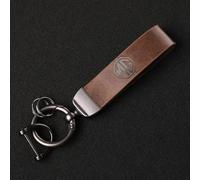 DYQCD 1 x Car Creative Key Ring for MG EZS HS Mulan ONE TF ZS Navigator Metal Alloy Car Key Fob Emblem Badge Carabiner Accessories Brown Style