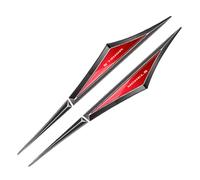 DYQCD 2 Pcs Car Side Fender Emblem Badge Sticker for Tesla Model S Trim Fender Sticker Air Wing Cover Trim Air Flow Intake Hole Grille Accessories,BlackRed