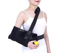 Dyqyym Arm Support Support Strap, Adjustable Shoulder Wrist Elbow Support Immobilizer with EVA Grip Ball And Lumbar Pad, Provide Stabilization for Rotator Cuff Injury,left