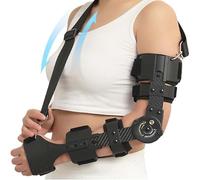 Dyqyym Elbow Hinged Brace, Arm Injury Recovery Support,Fixation Support Orthosis Protector, -10-120° Precise Adjustment, Carbon Fiber Stuff, Enhance The Fixed Effect, for Men, Women (Left)