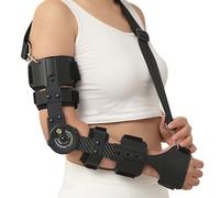 Dyqyym Elbow Hinged Brace, Arm Injury Recovery Support,Fixation Support Orthosis Protector, -10-120° Precise Adjustment, Carbon Fiber Stuff, Enhance The Fixed Effect, for Men, Women (Right)