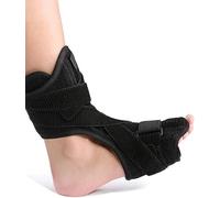 Dyqyym Férula ortopédica para pie caído, férula nocturna para fascitis plantar, soporte dorsal elástico ajustable, órtesis para pie caído en caso de lesión o fractura por estrés (A)