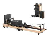 Dyqyym Pilates Machine,Foldable Pilates Reformer Machine,Wooden Pilates Reformer,Foldable Pilates Equipment For Home Workouts,Foldable Pilates Reformer Suit,Multifunktionaler Pilates Reformer