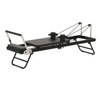 Dyqyym Pilates Reformer, Foldable Pilates Machine, Adjustable Intensity Pilates Bed, Multifunctional Pilates Reformer, Exercise Yoga Equipment, Pilates Bed Fitness Equipment (Black 175*57*72.5cm)