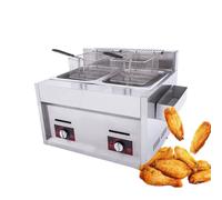 DyqyymCommercial Countertop Gas Large-capacity Snack Deep With Baskets&Lids Natural Gas Burner For Restaurant Family Food Service (Doublepot)