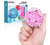 DYRDM Magnetic Fidget Sphere, Upgraded Safety Sealed Magnet Design, Magnetic Fidget Toys, Magnet Building Set, Sensory Desk Toys for Adults & Teens 14+, Stress Relief Gift, Stocking Stuffers Rose Red