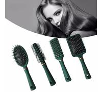 DYRROTH Pack of 4 Hair Brush Set Anti Static Massage Oval Comb Round Hair Brush Vent Hair Brush Detangling Brush Paddle Brush for Women Men Kid All Wet or Dry Hair's Detangle, Massage, Add Shine
