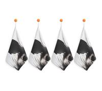 Dyscalibro 4 Piece Hanging Hand Towels, Halloween Skull Raven Small Dry Hand Towel for Kitchen Bathroom