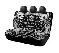 Dyscalibro Car Back Seat Cover, Cat Skull Head Witch Board Black Gothic Car Seat Cover, Universal Seat Covers Set for Most Cars Trucks SUVs