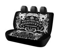 Dyscalibro Car Back Seat Cover, Cat Skull Head Witch Board Black Gothic Car Seat Cover, Universal Seat Covers Set for Most Cars Trucks SUVs