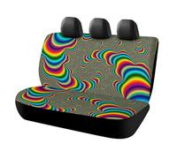 Dyscalibro Car Back Seat Cover, Psychedelic Trippy Rainbow Car Seat Cover, Universal Seat Covers Set for Most Cars Trucks SUVs
