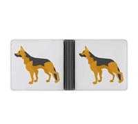 Dyscalibro Coin Pocket, German Shepherd Leather Wallet, Bifold Credit Card Leather Slim Purse