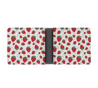 Dyscalibro Coin Pocket, Strawberry Leather Wallet, Bifold Credit Card Leather Slim Purse