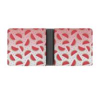 Dyscalibro Coin Pocket, Summer Watermelon Leather Wallet, Bifold Credit Card Leather Slim Purse
