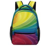 Dyscalibro Durable Oxford Cloth Casual Daypack, Colourful Rainbow Backpack, College Bag for Boys, Girls, Travel, Sports