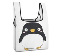 Dyscalibro Foldable Shopping Bag, Cute Penguin Reusable Grocery Bag, Washable Tote Bag for Daily Use Travel Bags