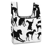 Dyscalibro Foldable Shopping Bag, Italian Greyhound Dog Reusable Grocery Bag, Washable Tote Bag for Daily Use Travel Bags