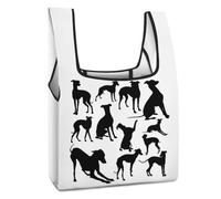 Dyscalibro Foldable Shopping Bag, Italian Greyhound Dog Reusable Grocery Bag, Washable Tote Bag for Daily Use Travel Bags