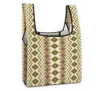 Dyscalibro Foldable Shopping Bag, Native American Reusable Grocery Bag, Washable Tote Bag for Daily Use Travel Bags