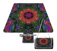 Dyscalibro Picnic Mat,Psychedelic Kaleidoscope Square Picnic Blanket,Outdoor Rugs,148cm X 148cm